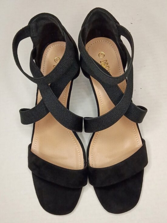 Dream Pairs Shoes - Dream Pairs INNIS-1 Black Faux Suede Wedge Sandals Women's Size 10